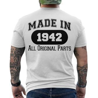 1942 Birthday Made In 1942 All Original Parts Men's T-Shirt Back Print - Seseable