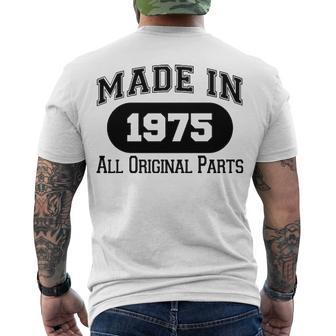 1975 Birthday Made In 1975 All Original Parts Men's T-Shirt Back Print - Seseable