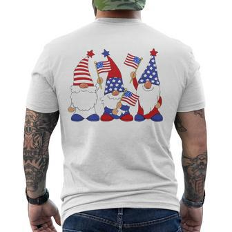 4Th Of July 2022 Patriotic Gnomes American Usa Men's Back Print T-shirt | Mazezy