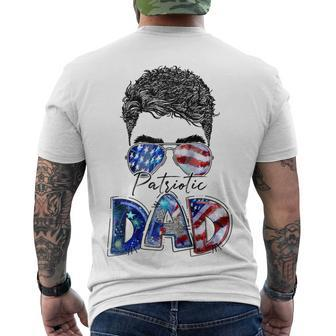 Mens 4Th Of July American Flag Dad Life Patriotic Dad Daddy Men's T-shirt Back Print - Seseable