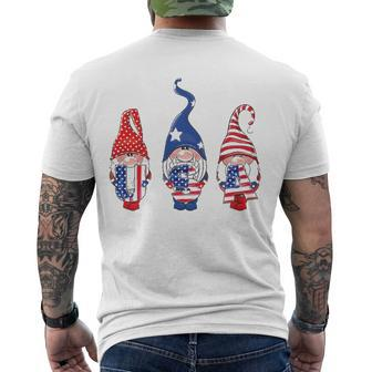 4Th Of July American Flag Gnomes Women Men Girls Boys Kids Men's Back Print T-shirt | Mazezy