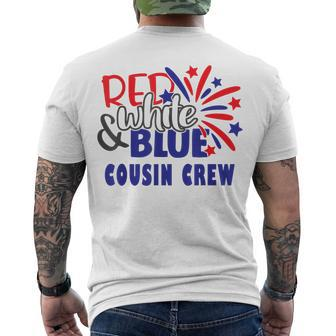 4Th Of July Cousin Crew Red White And Blue Cousin Crew Men's T-shirt Back Print - Seseable