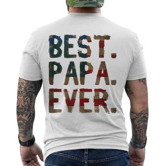 4Th Of July Fathers Day Usa Dad Best Papa Ever Men's Back Print T-shirt | Mazezy