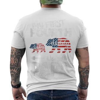 Mens 4Th Of July For Papa Bear Dad Pregnancy Announcement Men's T-shirt Back Print - Seseable