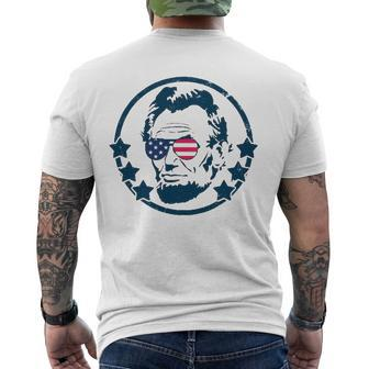 Abraham Lincoln 4Th Of July Usa Tee Men's Back Print T-shirt | Mazezy
