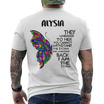 Alysia Name Alysia I Am The Storm Men's T-Shirt Back Print - Seseable