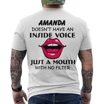 Amanda Name Amanda Doesnt Have An Inside Voice Men's T-Shirt Back Print - Seseable