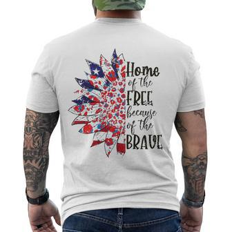America The Home Of Free Because Of The Brave Plus Size Men's Back Print T-shirt | Mazezy