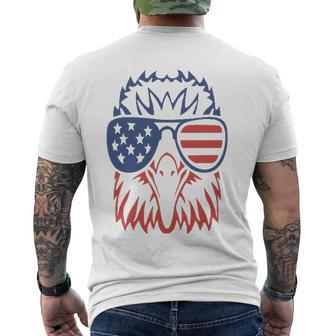 American Flag Eagle 4Th Of July Usa Sunglasses Patriotic Men's Back Print T-shirt | Mazezy
