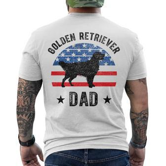 American Flag Golden Retriever Dad 4Th Of July V2V3 Men's T-shirt Back Print - Seseable