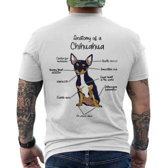 Anatomy Of A Chihuahua Dog Dogs Pet Men's Crewneck Short Sleeve Back Print T-shirt | Mazezy