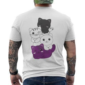 Asexual Flag Pride Lgbtq Cats Asexual Cat Men's Back Print T-shirt | Mazezy