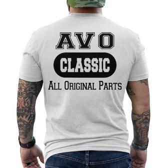 Avo Grandpa Classic All Original Parts Avo Men's T-Shirt Back Print - Seseable