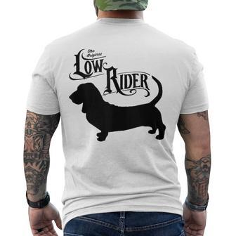 Basset Hound Low Rider Basset Hound Dog Lover Men's Back Print T-shirt | Mazezy