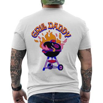Bbq Grill Daddy Fathers Day Men's Back Print T-shirt | Mazezy