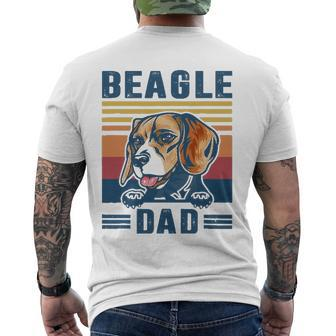 Mens Beagle Dad Father Retro Beagle Dog Dad Men's Back Print T-shirt | Mazezy
