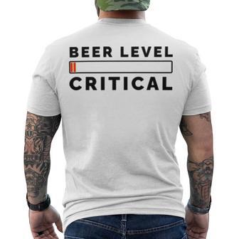 Beer Level Critical Men's Crewneck Short Sleeve Back Print T-shirt | Favorety