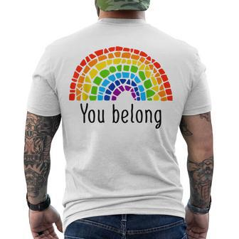 You Belong Lgbtq Rainbow Gay Pride V2 Men's T-shirt Back Print - Seseable
