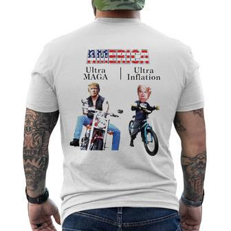 Best America Trump Ultra Maga Biden Ultra Inflation Men's Back Print T-shirt | Mazezy