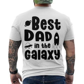 Best Dad In The Galaxy Fathers Day Gift Fathers Gift Dads Gift Men's Crewneck Short Sleeve Back Print T-shirt | Favorety UK
