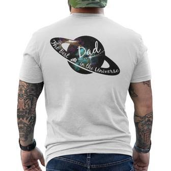 Mens Best Dad In The Universe Fathers Day - Space Nebula Men's Back Print T-shirt | Mazezy