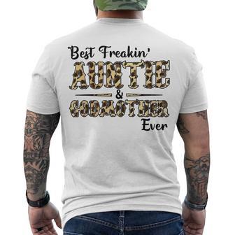 Best Freakin Auntie And God Mother Ever Men's Crewneck Short Sleeve Back Print T-shirt | Favorety