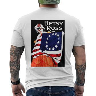 Betsy Ross American Flag 1776 Art 4Th Of July Men's Back Print T-shirt | Mazezy