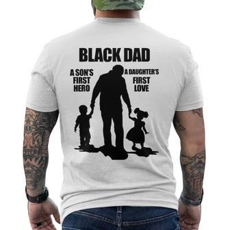 Black African American Fathers Day Afrocentric Dad Men's Back Print T-shirt | Mazezy