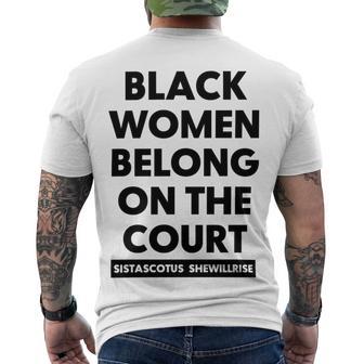 Black Women Belong On The Court Men's Crewneck Short Sleeve Back Print T-shirt | Favorety CA