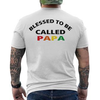 Blessed To Be Called Papa Sticker Men's Crewneck Short Sleeve Back Print T-shirt | Favorety DE