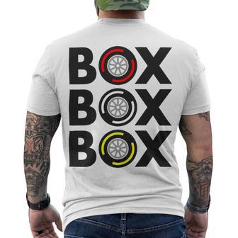 Box Box Box F1 Tyre Compound Design V2 Men's Crewneck Short Sleeve Back Print T-shirt | Favorety UK