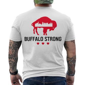 Buffalo Strong Pray For Buffalo Buffalo Strong Men's Crewneck Short Sleeve Back Print T-shirt | Favorety