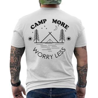 Camp More Worry Less Camping Lovers Men's Crewneck Short Sleeve Back Print T-shirt | Favorety CA