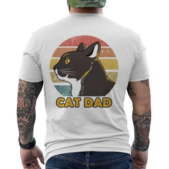 Cat Dad Fathers Day Men's Back Print T-shirt | Mazezy