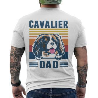 Mens Cavalier King Charles Spaniel Dad Father Retro Cavalier King Men's Back Print T-shirt | Mazezy