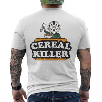 Cereal Killer Food Pun Humor Costume Halloween Men's Back Print T-shirt | Mazezy