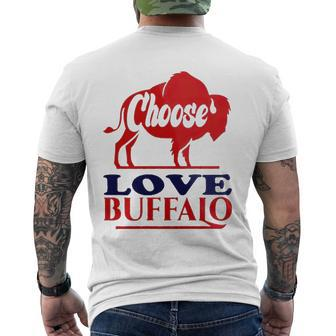 Choose Love Buffalo Pray For Stop Hate Men's Back Print T-shirt | Mazezy