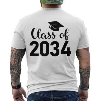 Class Of 2034 Grow With Me - Handprints Go On The Back Men's Back Print T-shirt | Mazezy