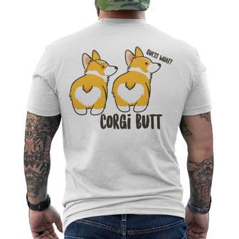 Corgi Set Sticker Design Funny Corgi Set Stickers Men's Crewneck Short Sleeve Back Print T-shirt | Favorety