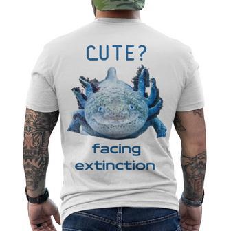 Cute Axolotl Facing Extinction Men's Crewneck Short Sleeve Back Print T-shirt | Favorety UK