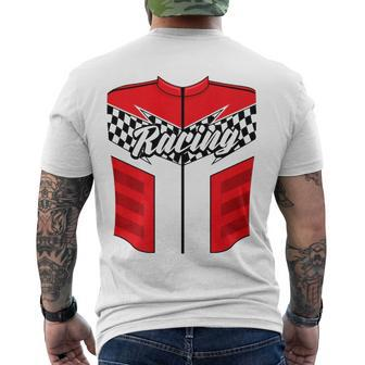 Cute Race Car Driver Halloween Costume Drag Racer Men's Back Print T-shirt | Mazezy