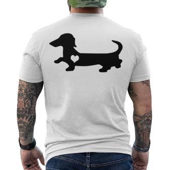 Dachshund Heart Dog Lover Men's Crewneck Short Sleeve Back Print T-shirt | Favorety CA