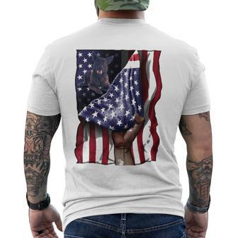 Day Of Independence Us Flag Dutch Shepherd Men's Back Print T-shirt | Mazezy