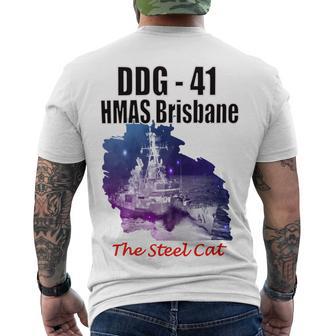 Ddg - 41 Hmas Brisbane Men's Crewneck Short Sleeve Back Print T-shirt | Favorety AU