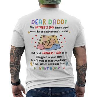 Dear Daddy I Cant Wait To Meet You Baby Bump Mug Men's Crewneck Short Sleeve Back Print T-shirt - Monsterry AU