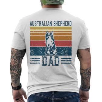 Dog Aussie Dad Vintage Australian Shepherd Dad Men's Crewneck Short Sleeve Back Print T-shirt | Mazezy