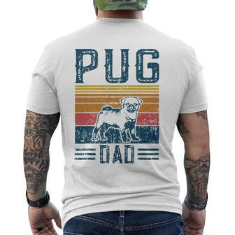 Dog Pug Papa - Vintage Pug Dad Men's Back Print T-shirt | Mazezy