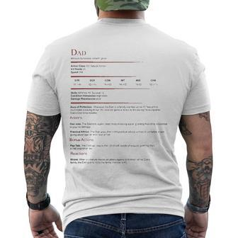 Dungeons And Rpg Dragons Dad Stat Fathers Day Men's Back Print T-shirt | Mazezy