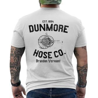 Dunmore Hose Company Vintage Brandon Vermont Men's Back Print T-shirt | Mazezy