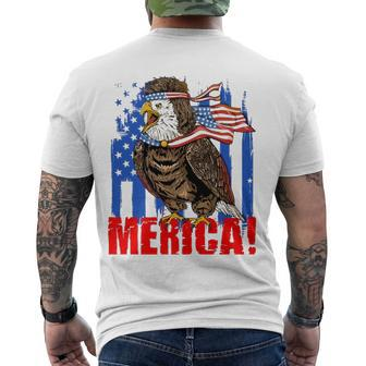 Eagle American Flag Usa Flag Mullet Eagle 4Th Of July Merica Men's Back Print T-shirt | Mazezy